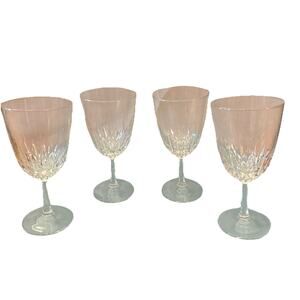 Crystal Water Goblets, Diamant by Cristal d'Arques Durand, Set of 4  6 5/8 in